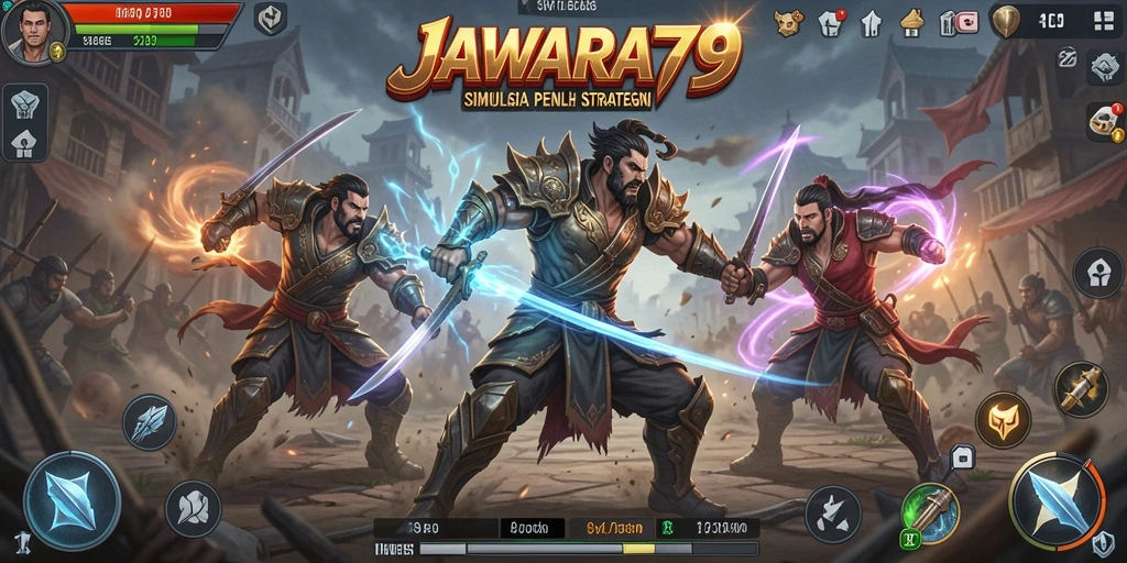 Tampilan gameplay menarik dari JAWARA79 saat aksi pertempuran berlangsung.