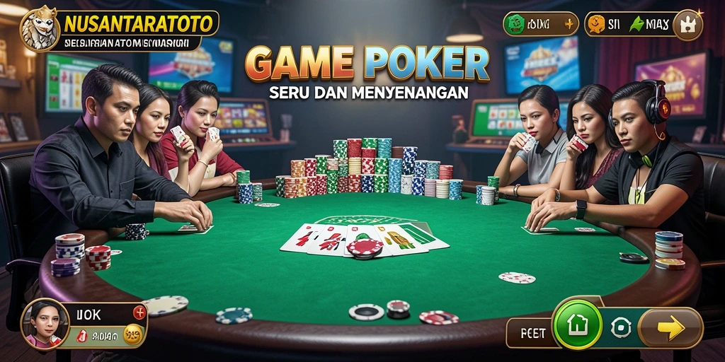 Tampilan gameplay seru NUSANTARATOTO dalam permainan Poker