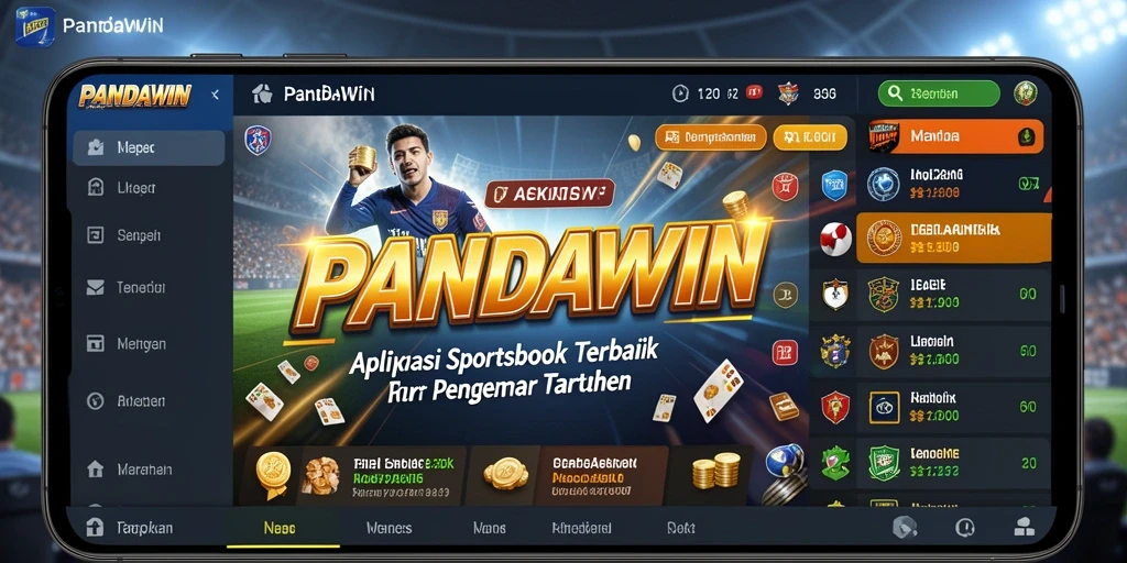 Tampilan menarik dari aplikasi PANDAWIN dengan taruhan olahraga yang seru.