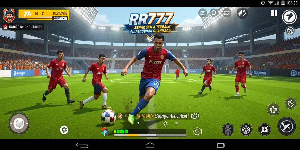 Tampilan gameplay RR777 yang mendebarkan dalam pertandingan sepak bola.